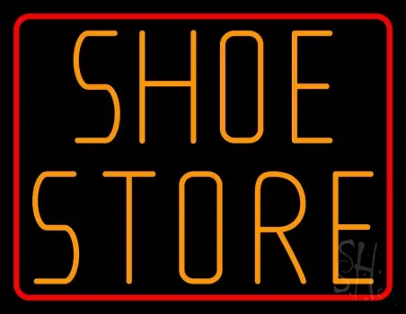 Shoe Store With Red Border LED Neon Sign