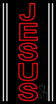Vertical Red Jesus LED Neon Sign