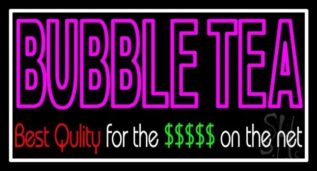 Pink Double Stroke Bubble Tea LED Neon Sign