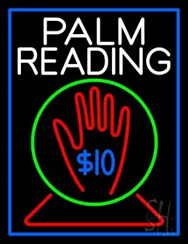 White Palm Readings With Logo LED Neon Sign