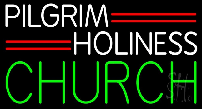 White Pilgrim Holiness Green Church LED Neon Sign