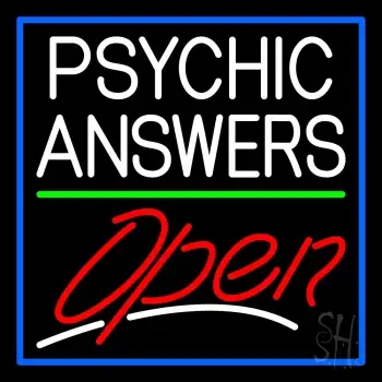 White Psychic Answers Red Open Green Line Blue Border LED Neon Sign