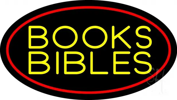 Yellow Books Bibles LED Neon Sign