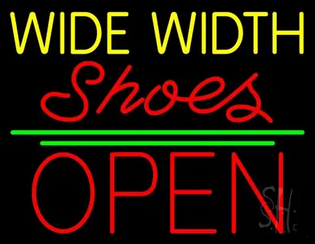 Yellow Wide Width Red Shoes Open LED Neon Sign