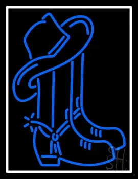 Cowboy Boots Logo LED Neon Sign