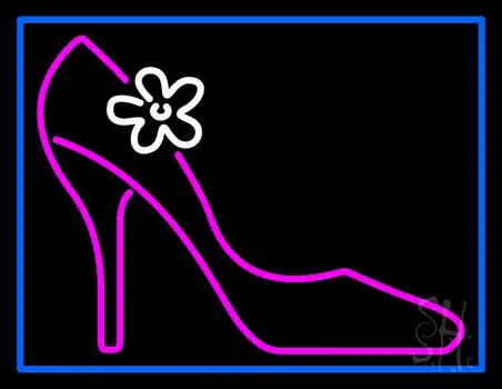 High Heels With Blue Border LED Neon Sign