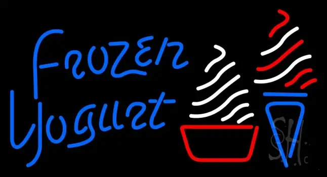 Blue Frozen Yogurt With Logo LED Neon Sign