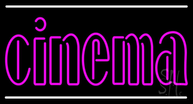 Pink Cinema With Line LED Neon Sign