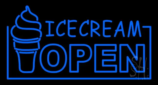 Blue Ice Cream Open LED Neon Sign