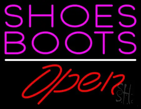 Pink Shoes Boots Open LED Neon Sign