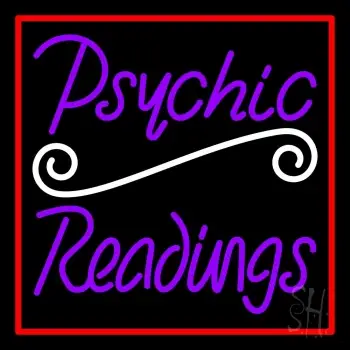 Purple Psychic Readings With Red Border LED Neon Sign