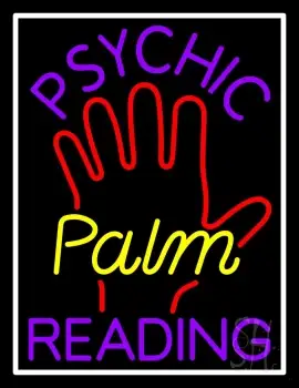 Purple Psychic Reading With Yellow Palm LED Neon Sign