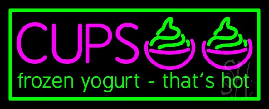 Cups Frozen Yogurt LED Neon Sign