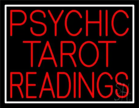 Red Psychic Tarot Readings Block LED Neon Sign