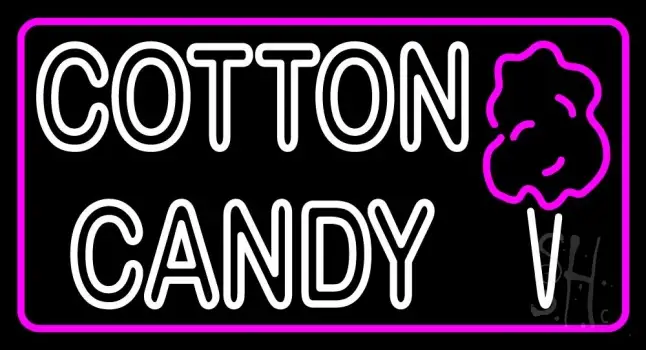 Double Stroke Cotton Candy With Logo LED Neon Sign