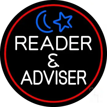 White Reader And Advisor Red Border LED Neon Sign