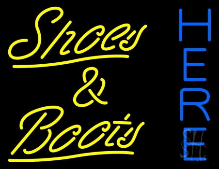 Yellow Shoes And Boots Here LED Neon Sign