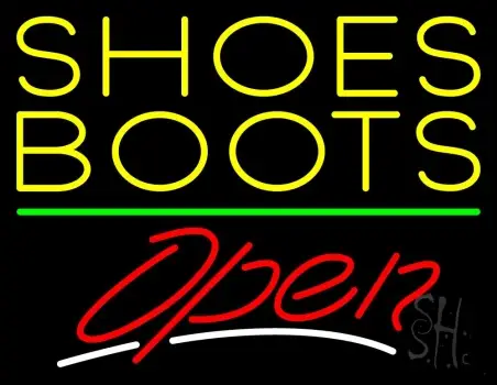 Yellow Shoes Boots Open LED Neon Sign