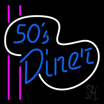 Blue 50s Diner Pink Lines LED Neon Sign