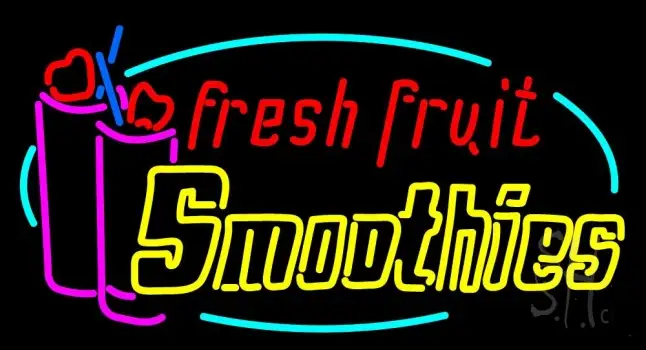 Oval Fresh Fruit Smoothies Logo LED Neon Sign
