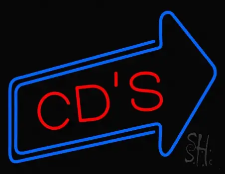 Cds With Arrow LED Neon Sign