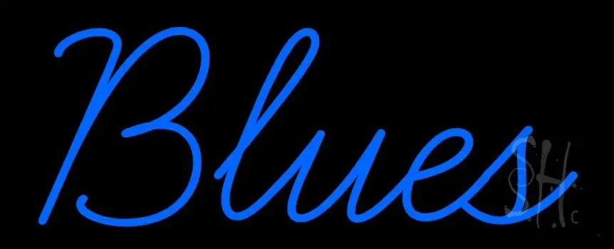 Cursive Blues Blue LED Neon Sign