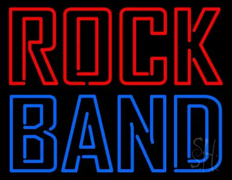 Double Stroke Red Rock Blue Band LED Neon Sign