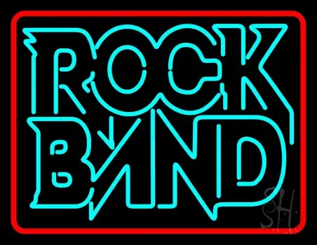 Double Stroke Rock Band Red Border LED Neon Sign