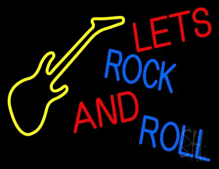 Lets Rock And Roll LED Neon Sign
