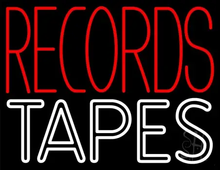 Records Tapes LED Neon Sign