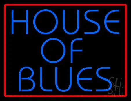 Red Border Blue House Of Blues LED Neon Sign
