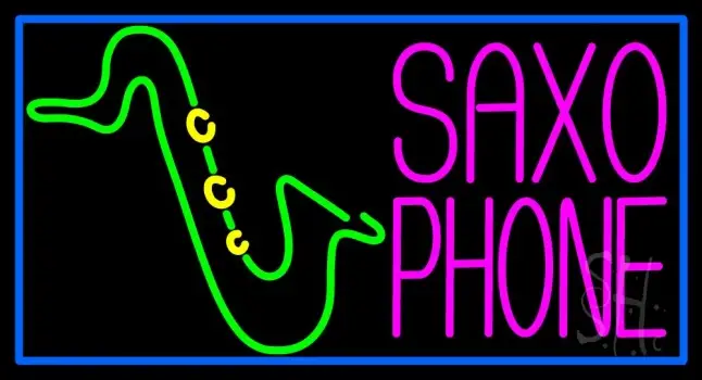 Saxophone Block Logo LED Neon Sign