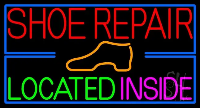 Shoe Repair Located Inside LED Neon Sign