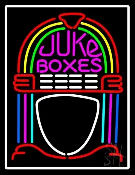 White Border Juke Boxes LED Neon Sign