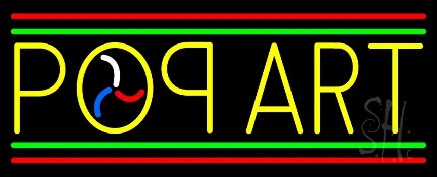 Yellow Pop Art Red And Green Line LED Neon Sign