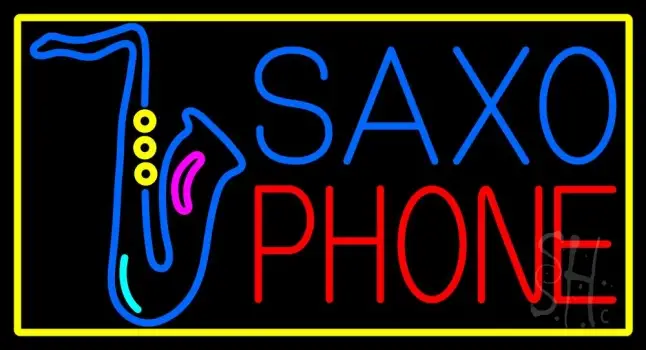 Yellow Saxophone Musical Note LED Neon Sign