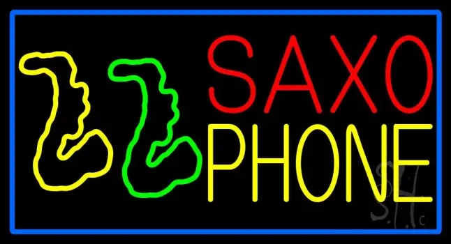 Yellow Saxophones LED Neon Sign