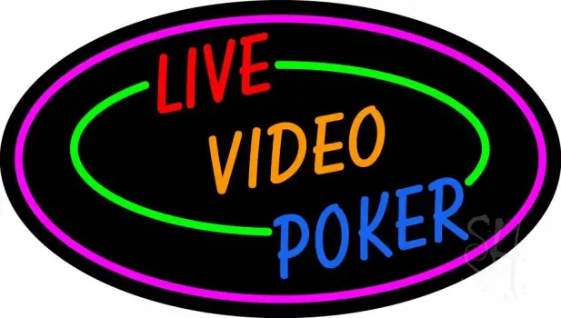 Live Video Poker With Border Neon LED Neon Sign