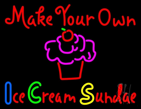 Make Your Own Ice Cream Sundaes LED Neon Sign