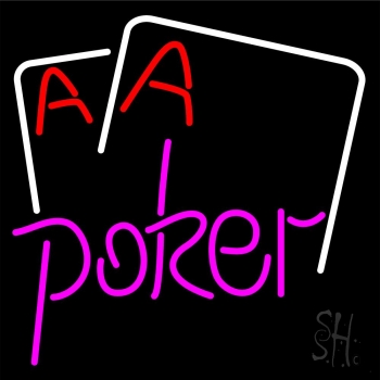 Pink Poker With Cards LED Neon Sign
