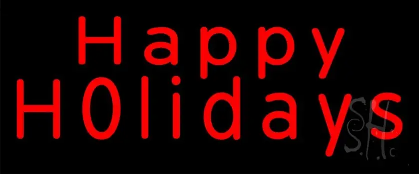 Red Happy Holidays LED Neon Sign