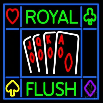 Royal Flush Poker Casino LED Neon Sign