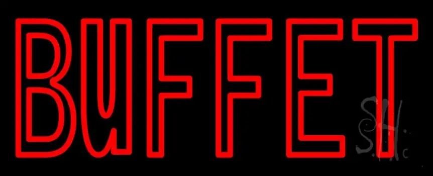 Red Double Stroke Buffet LED Neon Sign