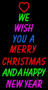 Wishing Merry Christmas Happy New Year LED Neon Sign