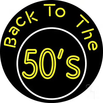 Yellow Back To The 50s Block LED Neon Sign