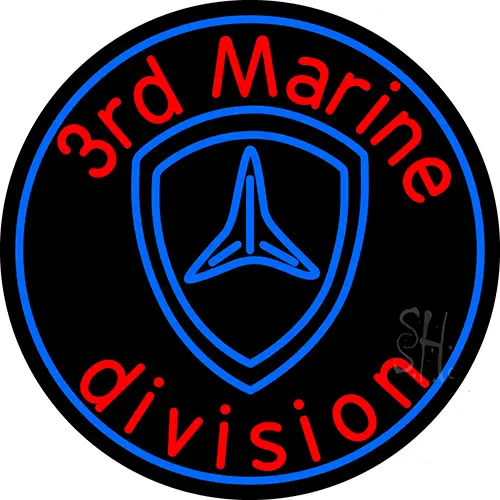 3rd Marine Division In Round LED Neon Sign
