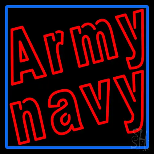 Army Navy With Blue Border LED Neon Sign