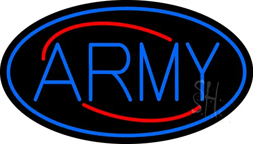 Blue Army With Blue Oval LED Neon Sign