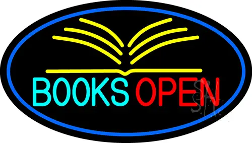 Books Red Open LED Neon Sign