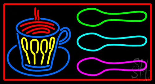 Coffee Glass With Spoon LED Neon Sign